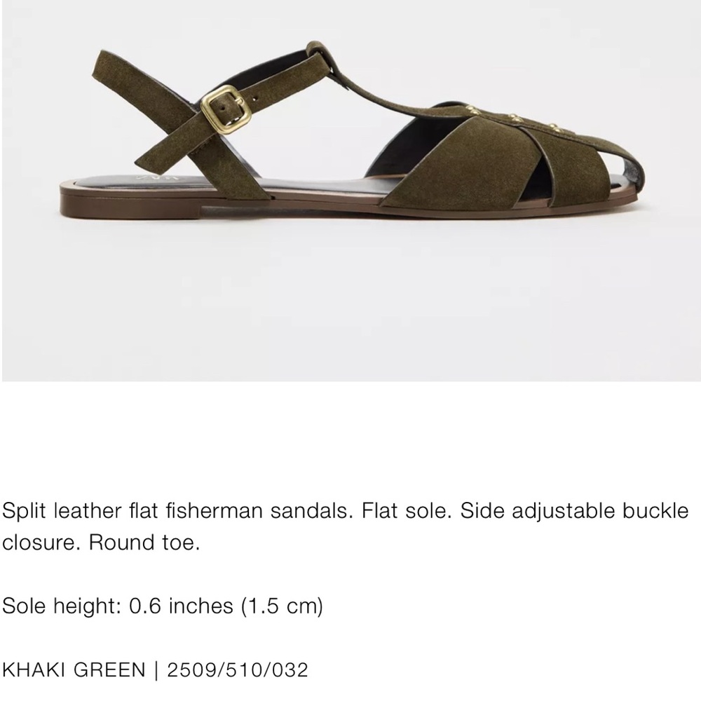 BNWT Zara Split Leather Fisherman Sandals - Picture 2 of 5